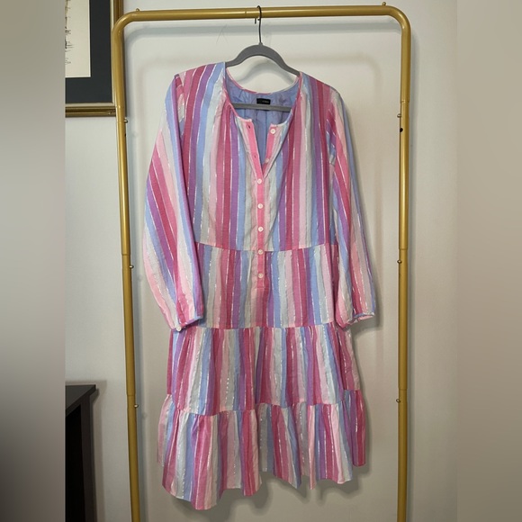 J.Crew blue and pink Striped Dress - Picture 3 of 8